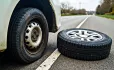Changing wheel on car
