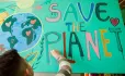Save the planet hand drawn poster