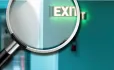 Magnifying glass with exit