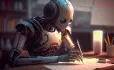 ai robot writing English