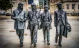 Beatles statue with skull