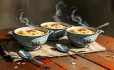 Three bowls of porridge