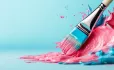 Brush mixing two paints