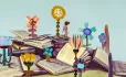 Illustration of books and plants