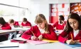 Children in secondary classroom