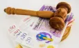 Gavel with money
