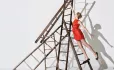 Woman stuck on ladder
