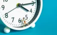 figure running around a clock