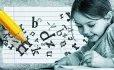 Girl writing on page