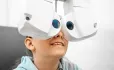 child having eye test