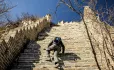 Climbing great wall of China