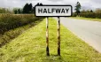 Road sign Halfway